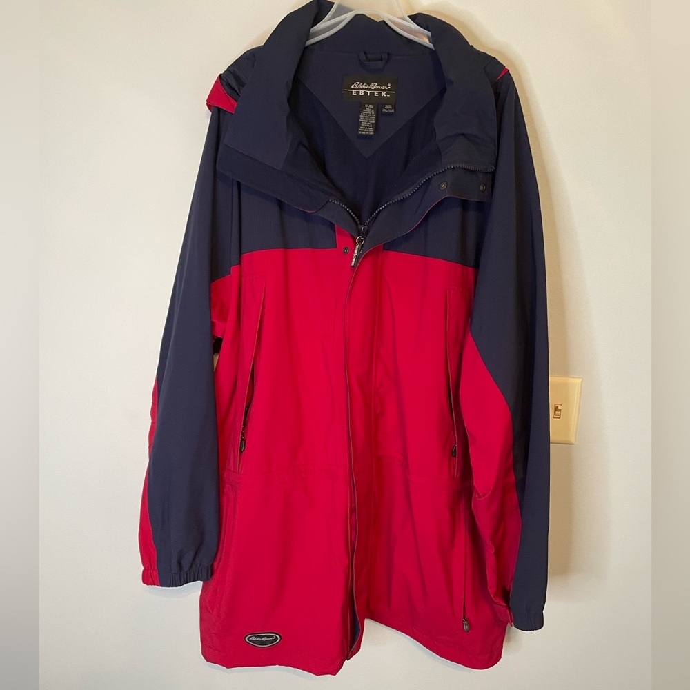 🧥 Eddie Bauer Red and Navy Windbreaker EBTEK Gore Tek. Vintage 1990’s. 🧥